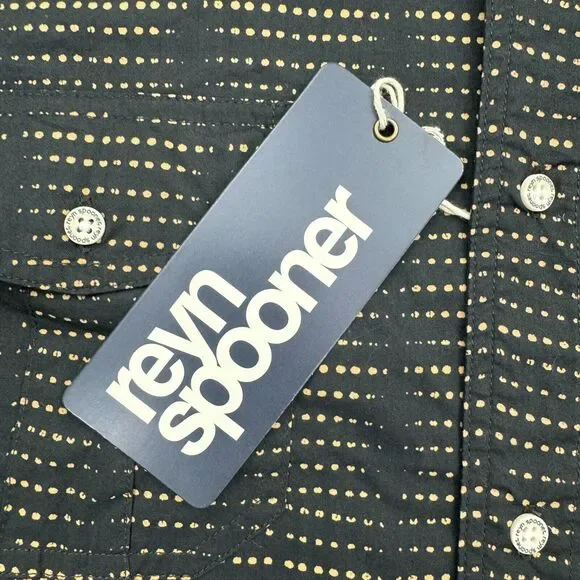 REYN SPOONER Shirt Mens L Button Down Coco Dots Flap Pocket Long Sleeve NWT - Picture 6 of 12